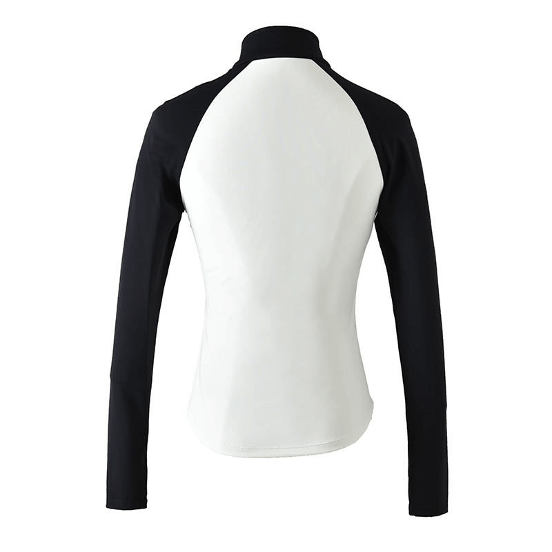 Two color tone slim sport jacket with long sleeves and zip, perfect for workouts, polyester and nylon blend for female yogis - SF1279